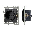 Механизм электрической розетки SCT-GP-MEU-PL-BK (250V, 16A) (Arlight, -)
