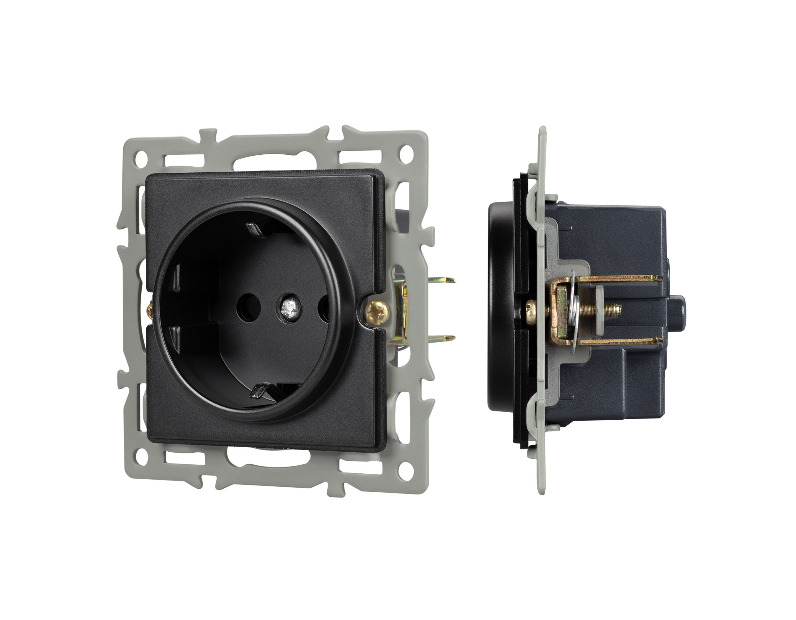 Механизм электрической розетки SCT-GP-MEU-PL-BK (250V, 16A) (Arlight, -)