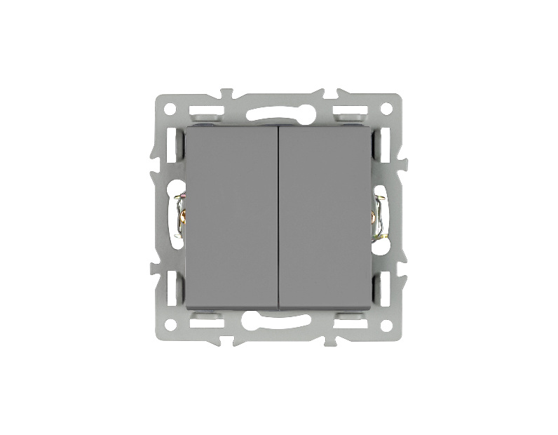 Механизм выключателя двухклавишный непроходной SWT-MK02-PL-GR (250V, 16A) (Arlight, -)