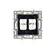 Механизм компьютерной розетки двойной SCT-MPC2-PL-BK (RJ-45, CAT6) (Arlight, -)