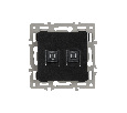Механизм компьютерной розетки двойной SCT-MPC2-PL-BK (RJ-45, CAT6) (Arlight, -)