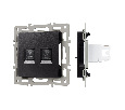 Механизм компьютерной розетки двойной SCT-MPC2-PL-BK (RJ-45, CAT6) (Arlight, -)