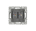 Механизм компьютерной розетки двойной SCT-MPC2-PL-GR (RJ-45, CAT6) (Arlight, -)