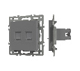 Механизм компьютерной розетки двойной SCT-MPC2-PL-GR (RJ-45, CAT6) (Arlight, -)