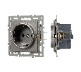 Механизм электрической розетки SCT-GP-MEU-PL-GR (250V, 16A) (Arlight, -)