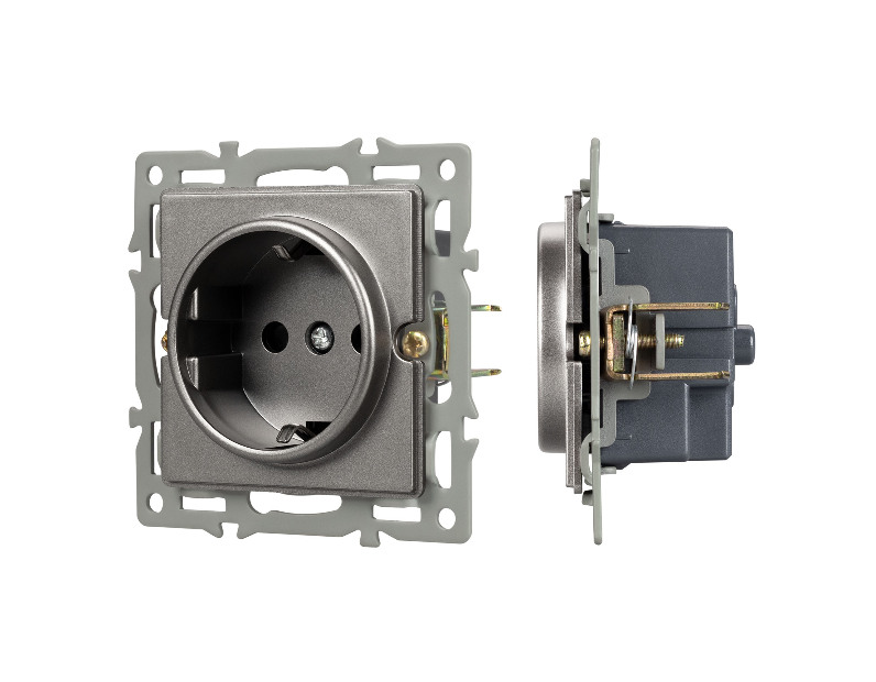 Механизм электрической розетки SCT-GP-MEU-PL-GR (250V, 16A) (Arlight, -)