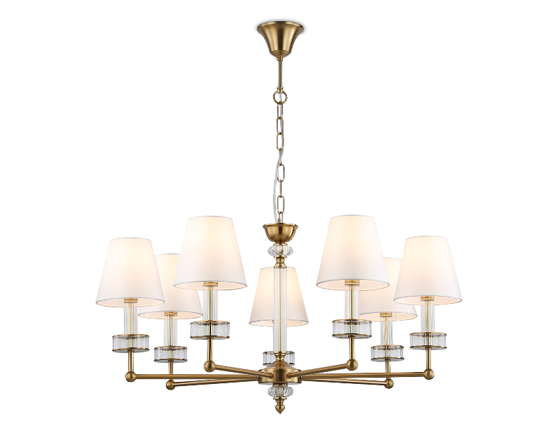 Подвесная люстра с абажурами и хрусталем Ambrella Light LH71023