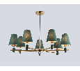 Люстра на штанге с абажурами и мрамором Ambrella Light LH75053