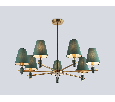 Люстра на штанге с абажурами и мрамором Ambrella Light LH75053