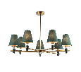 Люстра на штанге с абажурами и мрамором Ambrella Light LH75053