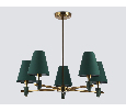 Люстра на штанге с абажурами и мрамором Ambrella Light LH75051