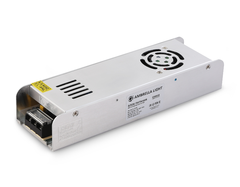 Блок питания с EMC для светодиодной ленты 12V 360W 30A IP20 185-260V 223*67*40 GS8656 Ambrella Light GS8656