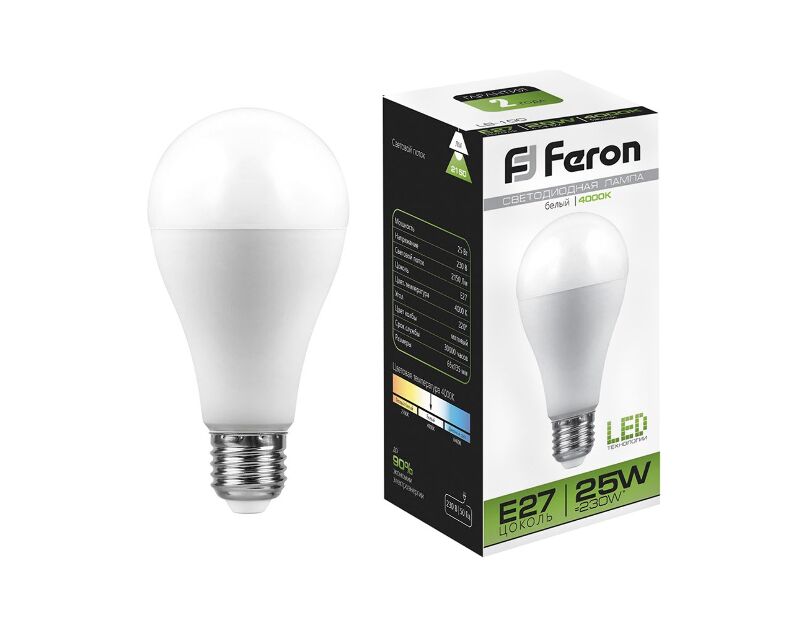 Лампа светодиодная Feron LB-100 Шар E27 25W 4000K 25791