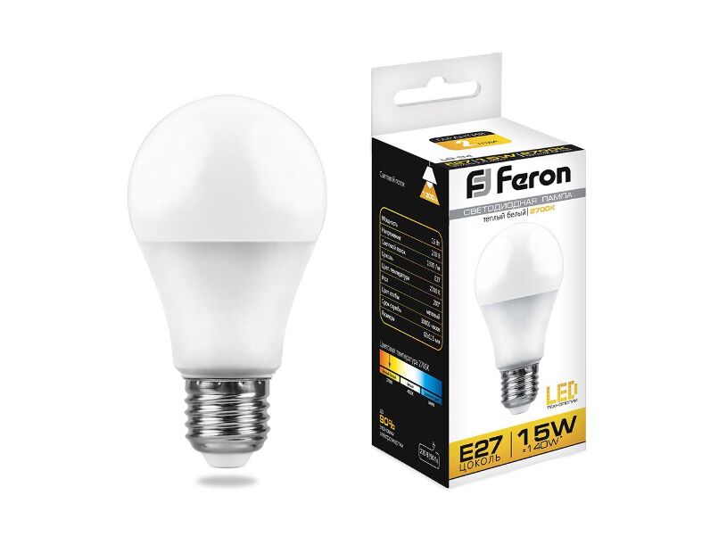 Лампа светодиодная Feron LB-94 Шар E27 15W 2700K 25628