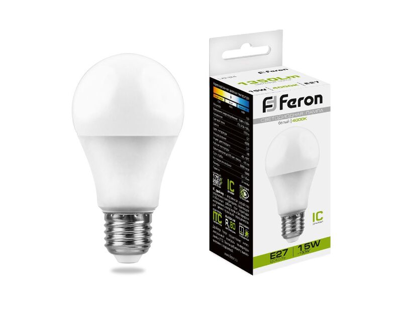Лампа светодиодная Feron LB-94 Шар E27 15W 4000K 25629