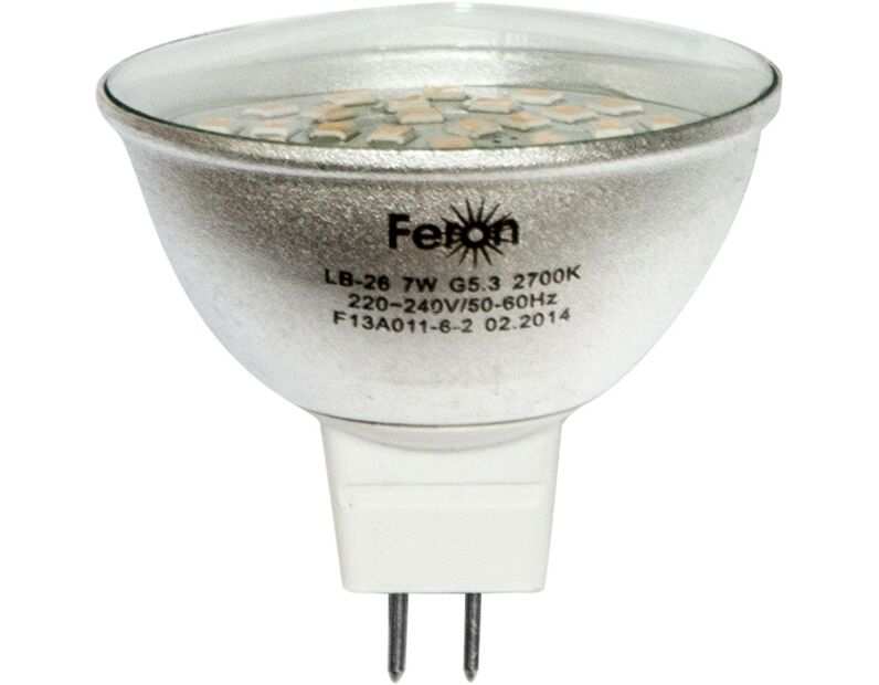 Лампа светодиодная Feron LB-26 MR16 G5.3 7W 2700K 25441