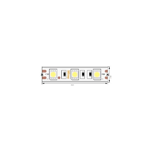 Светодиодная лента 5050, 60 LED/м, 14,4 Вт/м, 12В , IP68, Цвет: Холодный белый, SWG560-12-14.4-W-68-М SWG560-12-14.4-W-68-M