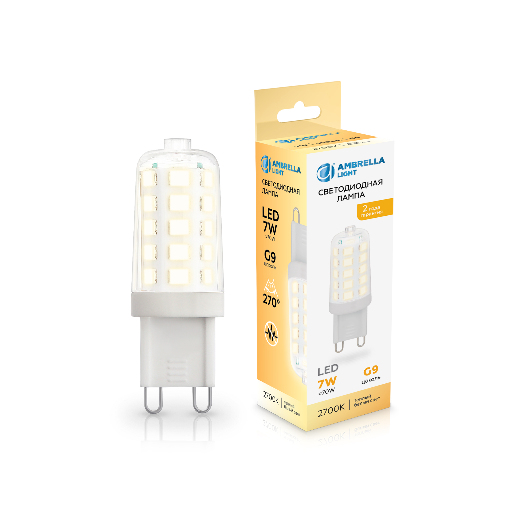 Светодиодная лампа G9 7W 2700K Ambrella Light 100703