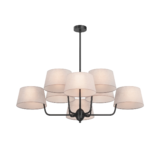 Люстра Maytoni Modern MOD360PL-08B с текстильным бежевым абажуром
