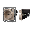 Механизм розетки с USB зарядкой SCT-MUAC-PL-GD-V (250V, 16A) (Arlight, -)