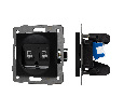 Механизм компьютерной розетки двойной SCT-MPC2-PL-BK-V (RJ-45, CAT6) (Arlight, -)