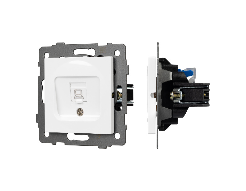 Механизм компьютерной розетки SCT-MPC1-PL-WH-V (RJ-45, CAT6) (Arlight, -)