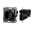 Механизм розетки с USB зарядкой SCT-MUAA-PL-BK-V (250V, 16A) (Arlight, -)