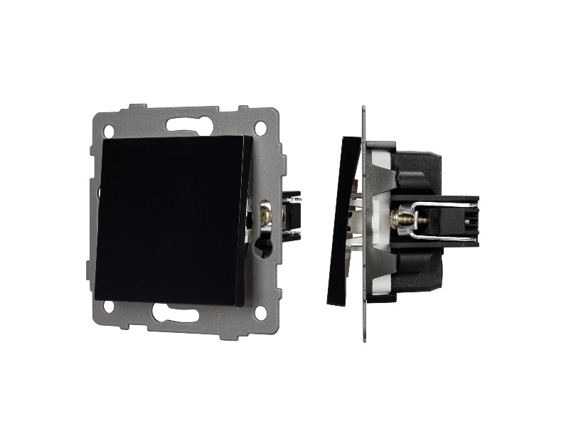 Механизм выключателя одноклавишный проходной SWT-MKP1-PL-BK-V (250V, 10A) (Arlight, -)