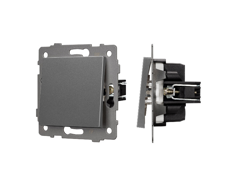 Механизм выключателя одноклавишный проходной SWT-MKP1-PL-GR-V (250V, 10A) (Arlight, -)