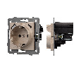 Механизм розетки с USB зарядкой SCT-MUAA-PL-GD-V (250V, 16A) (Arlight, -)