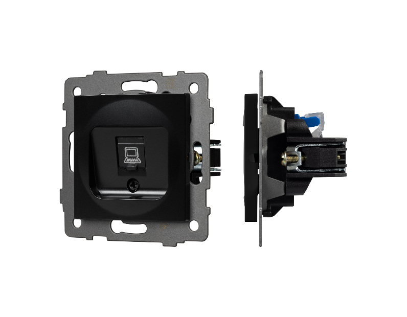 Механизм компьютерной розетки SCT-MPC1-PL-BK-V (RJ-45, CAT6) (Arlight, -)