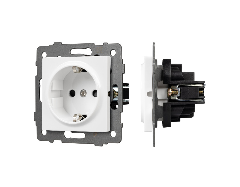 Механизм электрической розетки SCT-MEU1-PL-WH-V (250V, 16A) (Arlight, -)