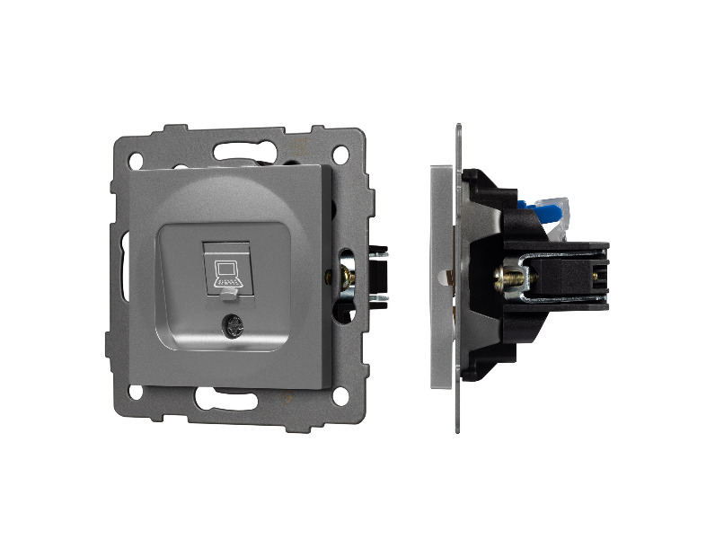 Механизм компьютерной розетки SCT-MPC1-PL-GR-V (RJ-45, CAT6) (Arlight, -)