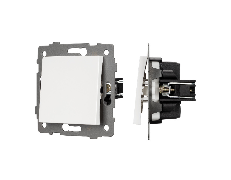 Механизм выключателя одноклавишный проходной SWT-MKP1-PL-WH-V (250V, 10A) (Arlight, -)