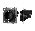 Механизм розетки с USB зарядкой SCT-MUAC-PL-BK-V (250V, 16A) (Arlight, -)