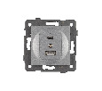 Механизм USB розетки SCT-MUAC-PL-GR-V (5V, 3A, QC4) (Arlight, -)