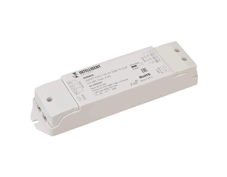 INTELLIGENT ARLIGHT Диммер SMART-PWM-103-72-RGB-PS-SUF Grey (12-48V, 3x6A, 2.4G) (IARL, IP20 Пластик, 5 лет)