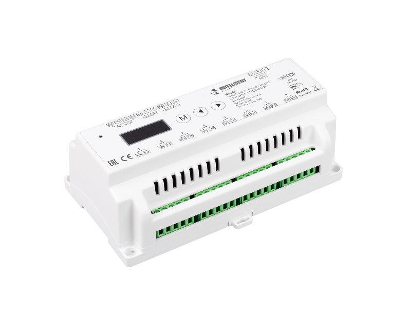 INTELLIGENT ARLIGHT Релейный модуль SMART-SWITCH-708-82-D2-DIN (230V, 8x10A, DALI, DMX512) (IARL, IP20 Пластик, 5 лет)