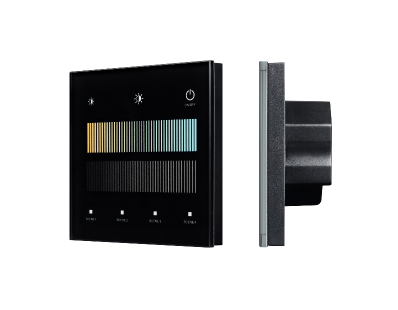 INTELLIGENT ARLIGHT Сенсорная панель SMART-DALI-301-11-1G-4SC-MIX-IN Black (BUS/24V, Touch, 2.4G) (IARL, IP20 Пластик, 5 лет)