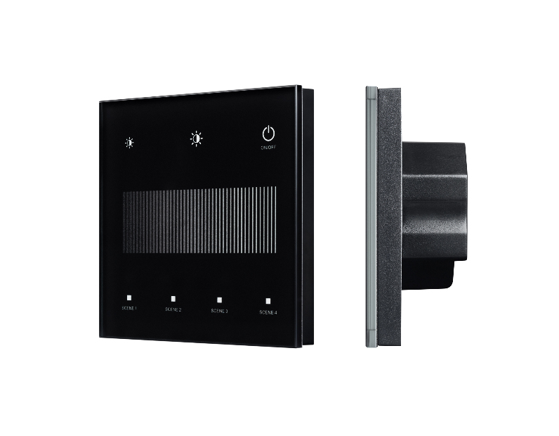 INTELLIGENT ARLIGHT Сенсорная панель SMART-DALI-301-11-1G-4SC-DIM-IN Black (BUS/24V, Touch, 2.4G) (IARL, IP20 Пластик, 5 лет)