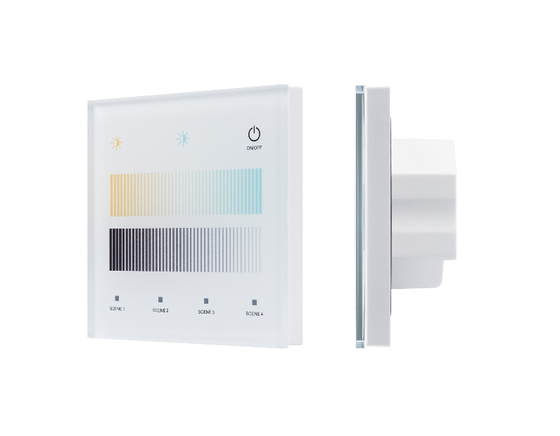 INTELLIGENT ARLIGHT Сенсорная панель SMART-DALI-301-11-1G-4SC-MIX-IN White (BUS/24V, Touch, 2.4G) (IARL, IP20 Пластик, 5 лет)