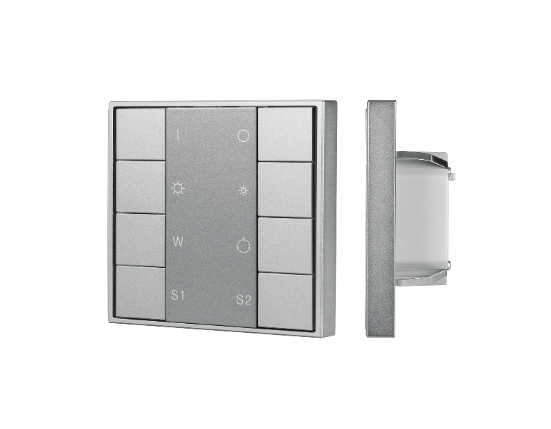 INTELLIGENT ARLIGHT Кнопочная панель DALI-201-23-1G-2SC-RGBW-DT8-IN Silver (BUS, Frame) (IARL, IP20 Металл, 3 года)