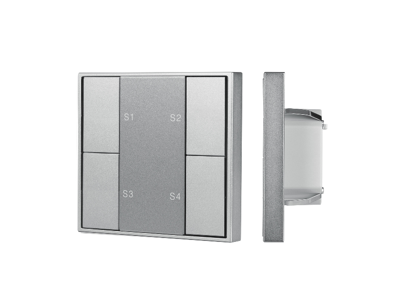 INTELLIGENT ARLIGHT Кнопочная панель DALI-201-23-1G-4SC-IN Silver (BUS, Frame) (IARL, IP20 Металл, 3 года)