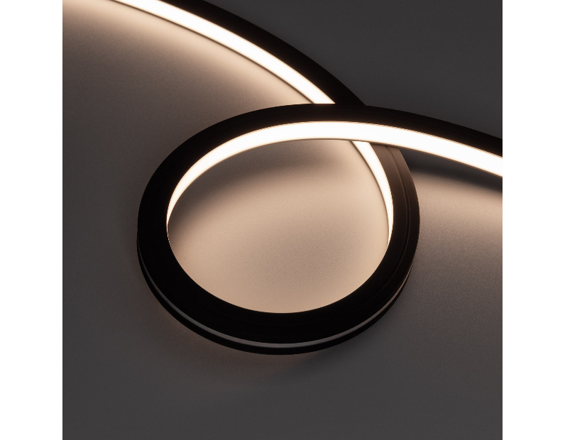 Лента герметичная NOVA-TOP-BLACK-A120-16x15mm 24V Warm3500 (10 W/m, IP67, 2835, 5m, wire x2) (Arlight, Вывод боковой, 5 лет)
