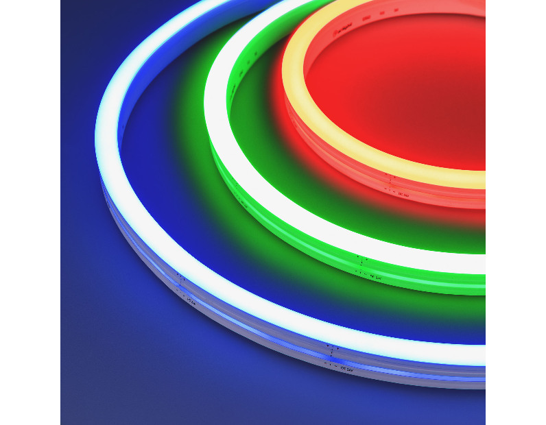 Лента герметичная WAVE-SIDE-PU-H120-06x12mm 24V RGB (8 W/m, IP68, 1m, wire x1) (Arlight, Вывод боковой, 3 года)