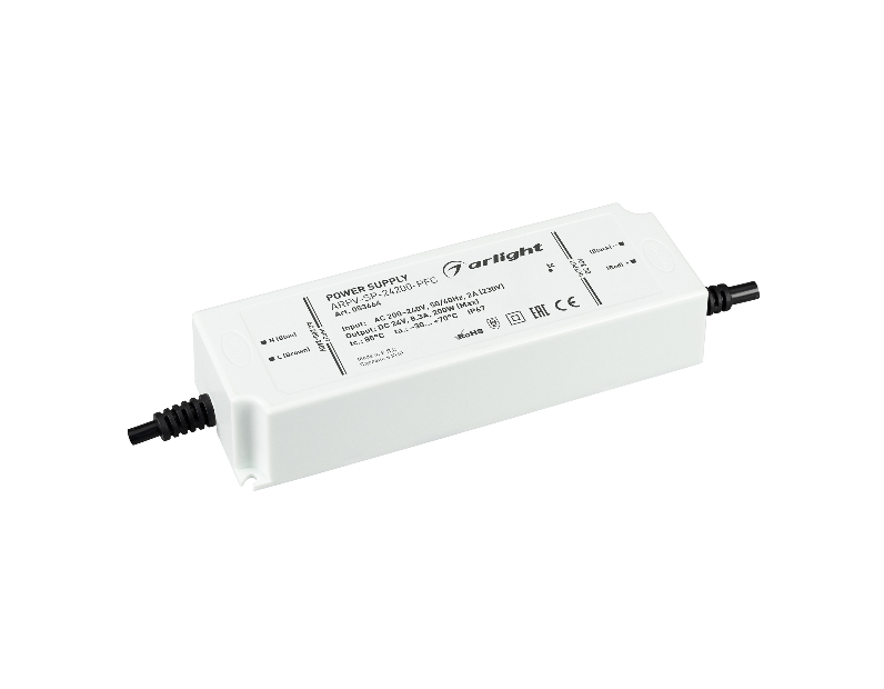 Блок питания ARPV-SP-24200-PFC (24V, 8.3A, 200W) (Arlight, IP67 Пластик, 5 лет)
