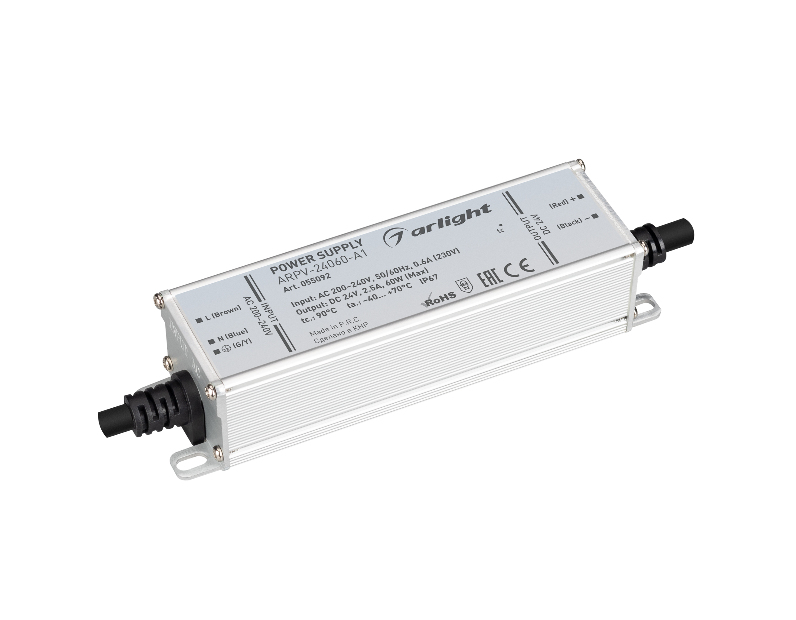 Блок питания ARPV-24060-A1 (24V, 2.5A, 60W) (Arlight, IP67 Металл, 3 года)