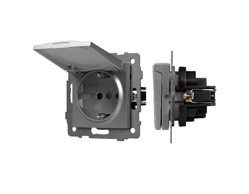 Механизм розетки влагозащищённый SCT-MCP-PL-GR-V (250V, 16A) (Arlight, -)