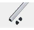 Алюминиевый профиль угловой черный 2 м SF-1616-BL
