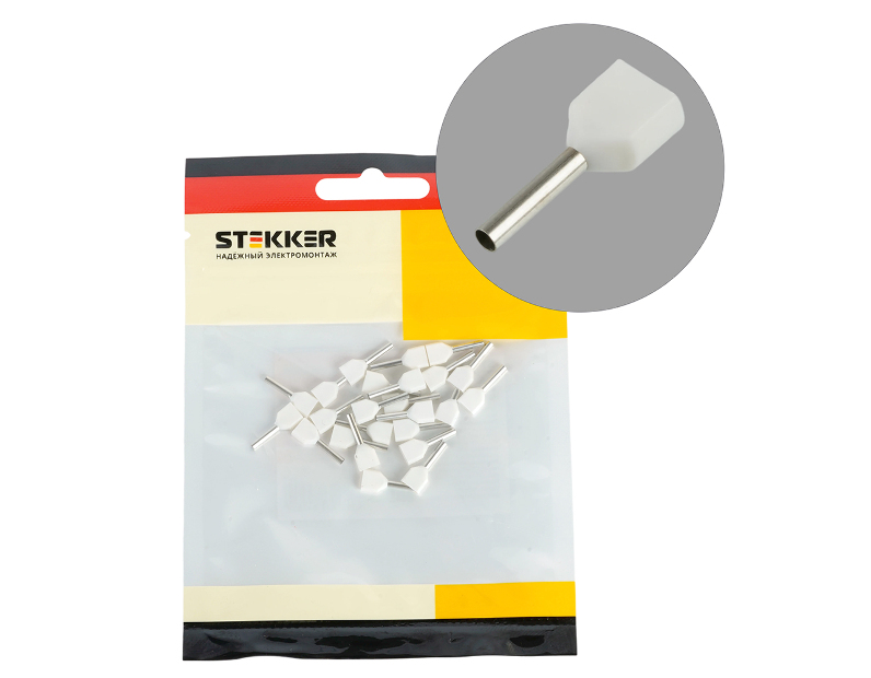 LD406-0508 Наконечник штыревой втулочный изолированный НШВИ(2) 0,5-8 (DIY упаковка 25 шт)
